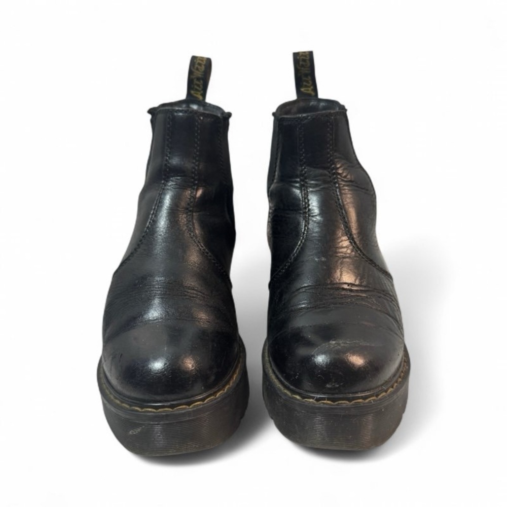 DR. MARTENS BLACK LEATHER PLATFORM ROMETTY BOOTS WOMAN 38 - Picture 3 of 15